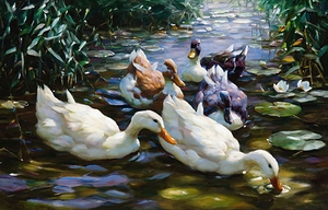 Five Ducks by Alexander Koester [1864–1932]